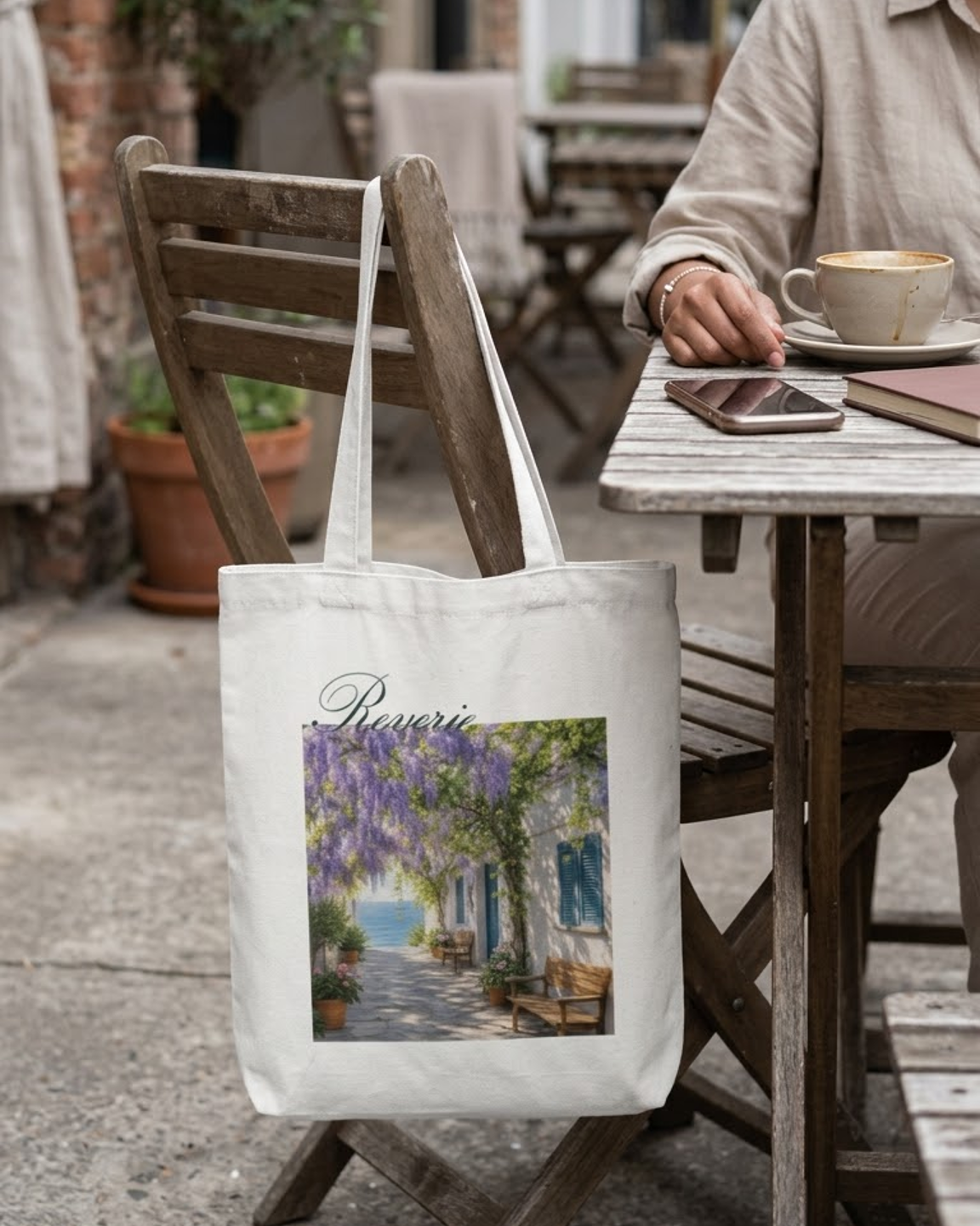 Reverie Pretty Lanes Tote Bag Zipper