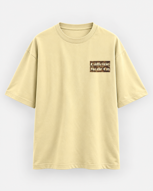 Caffeine Mode On Oversized T-Shirt – Minimal Coffee Lover Graphic Tee