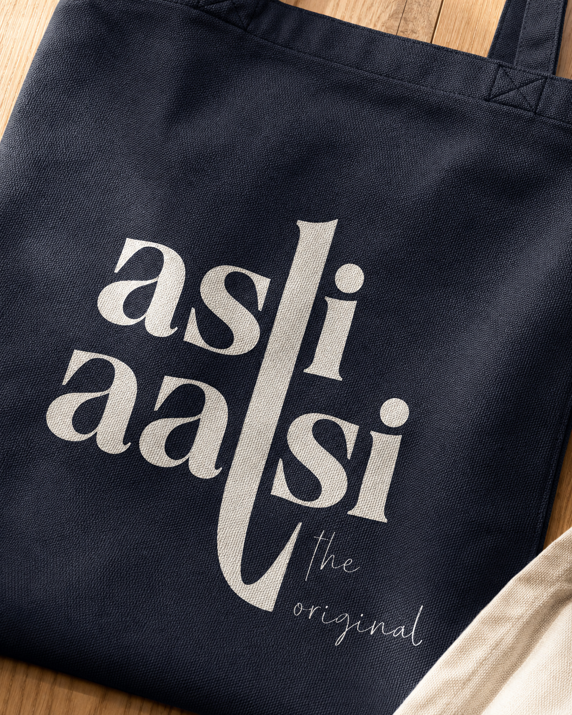 Asli Aalsi Navy Blue Tote Bag Zipper