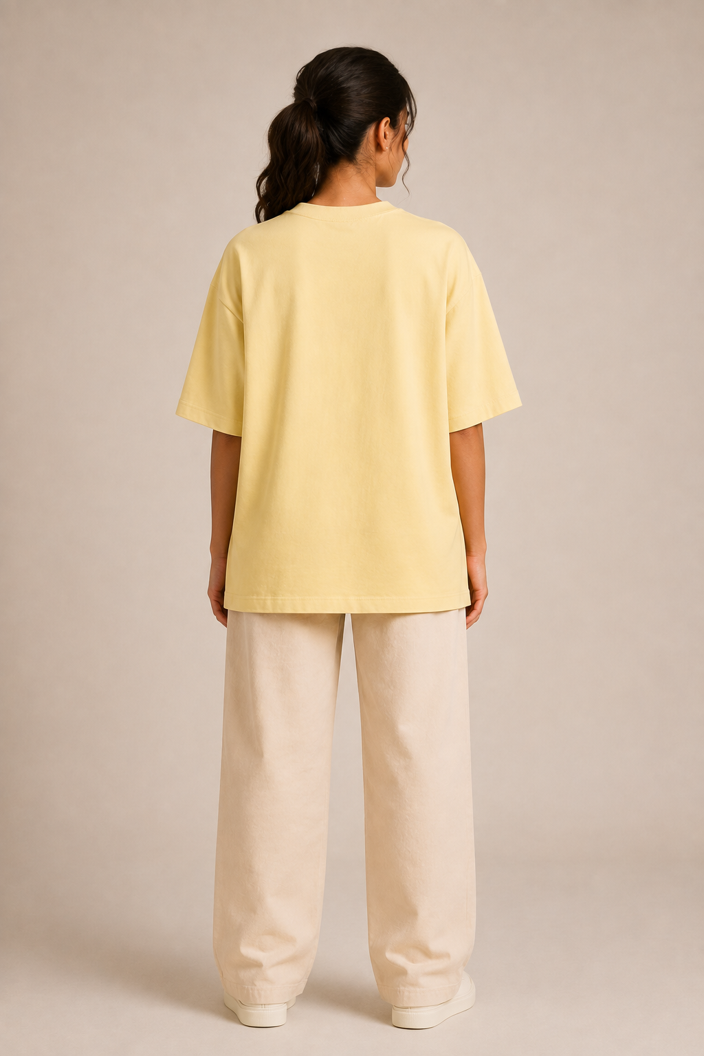 Vibes Beige Unisex Oversized T-Shirt