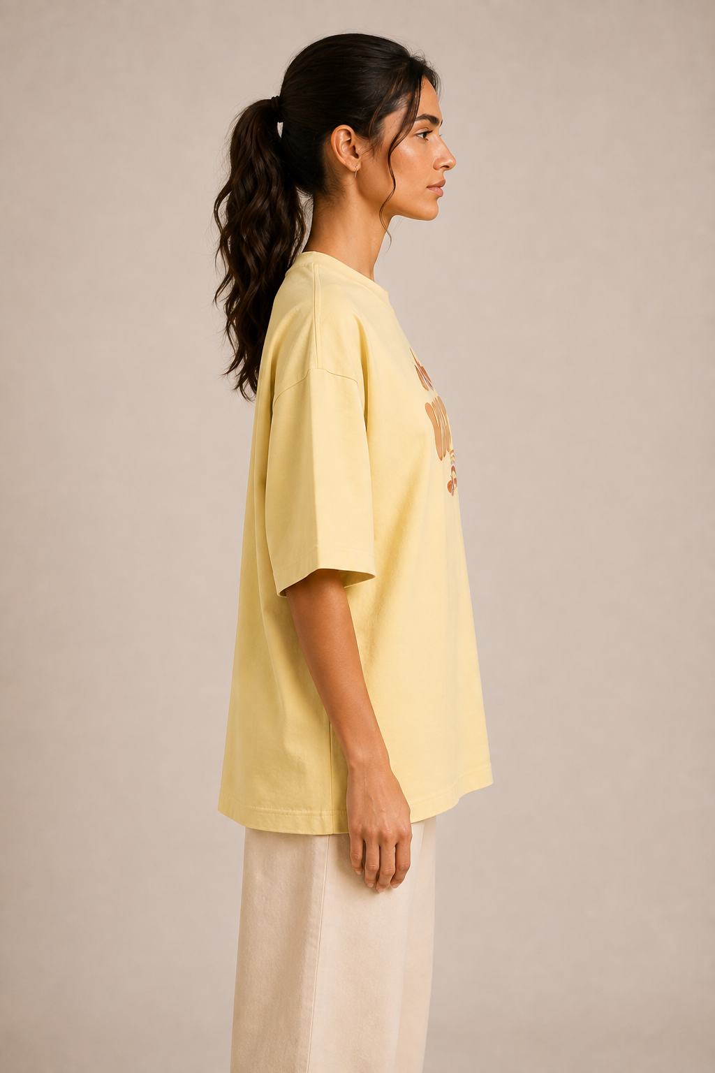 Vibes Beige Unisex Oversized T-Shirt