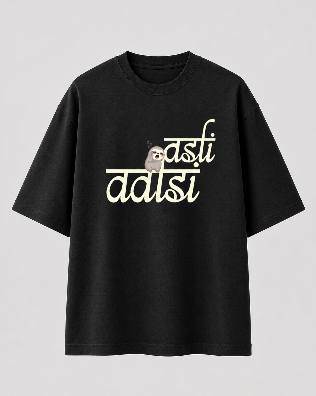 Asli Aalsi Script Black Unisex Oversized T-Shirt