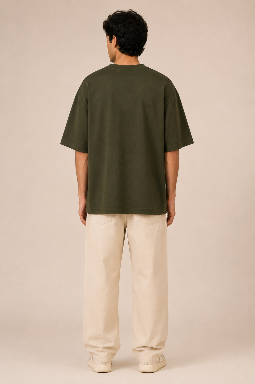 Asli Aalsi Script Olive Green Unisex Oversized T-Shirt