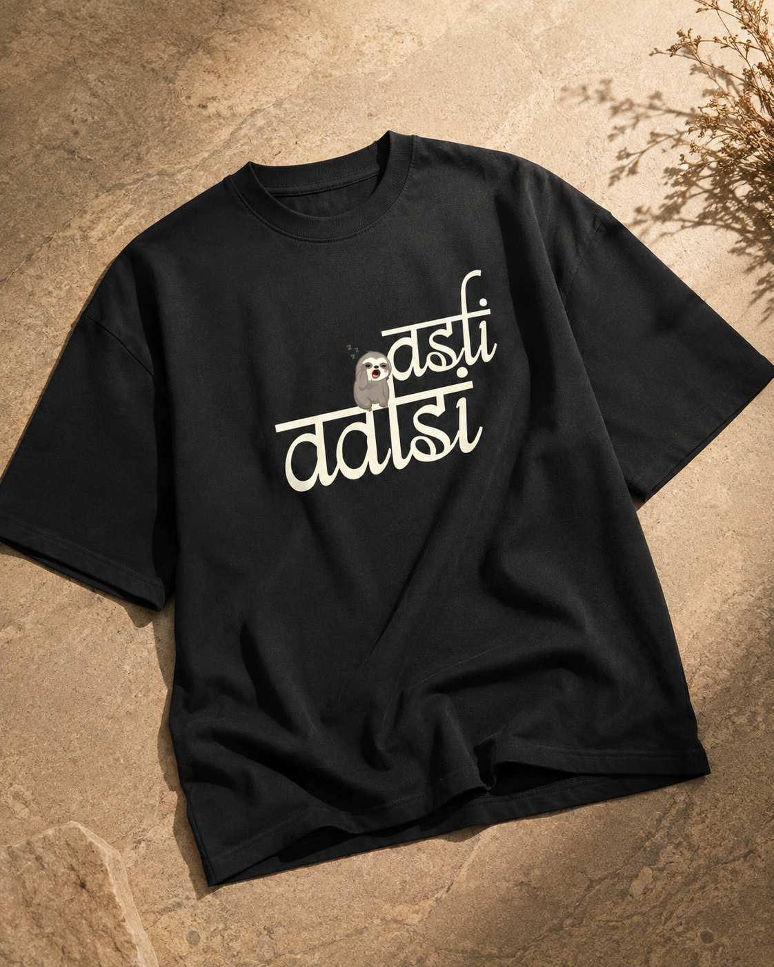 Asli Aalsi Script Black Unisex Oversized T-Shirt