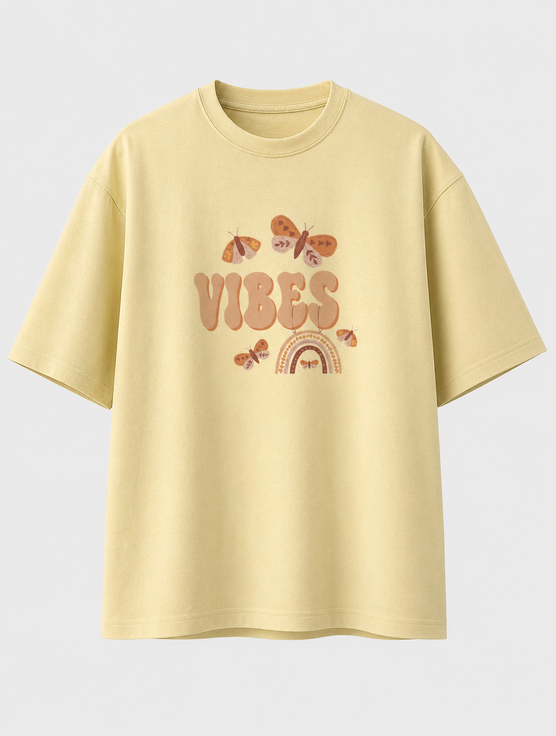 Vibes Beige Unisex Oversized T-Shirt