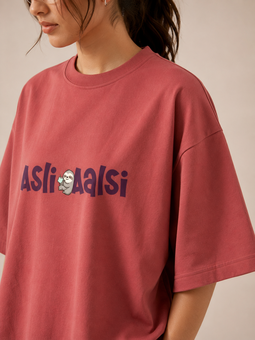 ASLI AALSI Coral Unisex Oversized T-Shirt