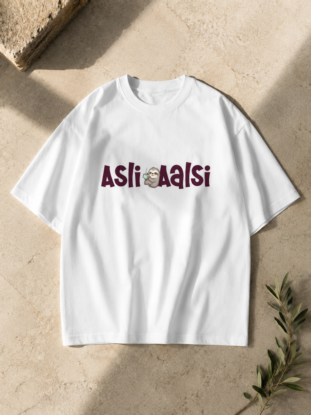 ASLI AALSI White Unisex Oversized T-Shirt