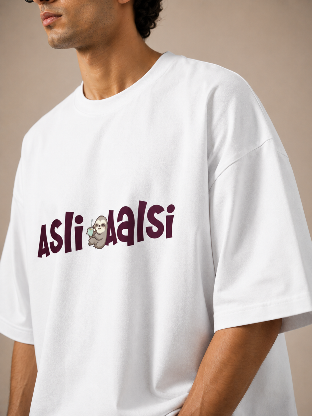 ASLI AALSI White Unisex Oversized T-Shirt