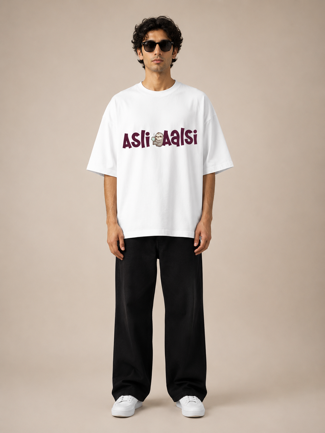 ASLI AALSI White Unisex Oversized T-Shirt