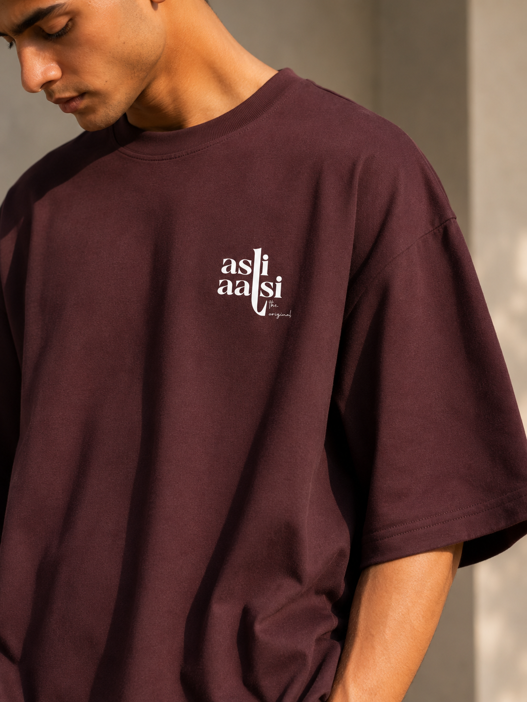 Chic Asli Aalsi Maroon Unisex Oversized T-Shirt