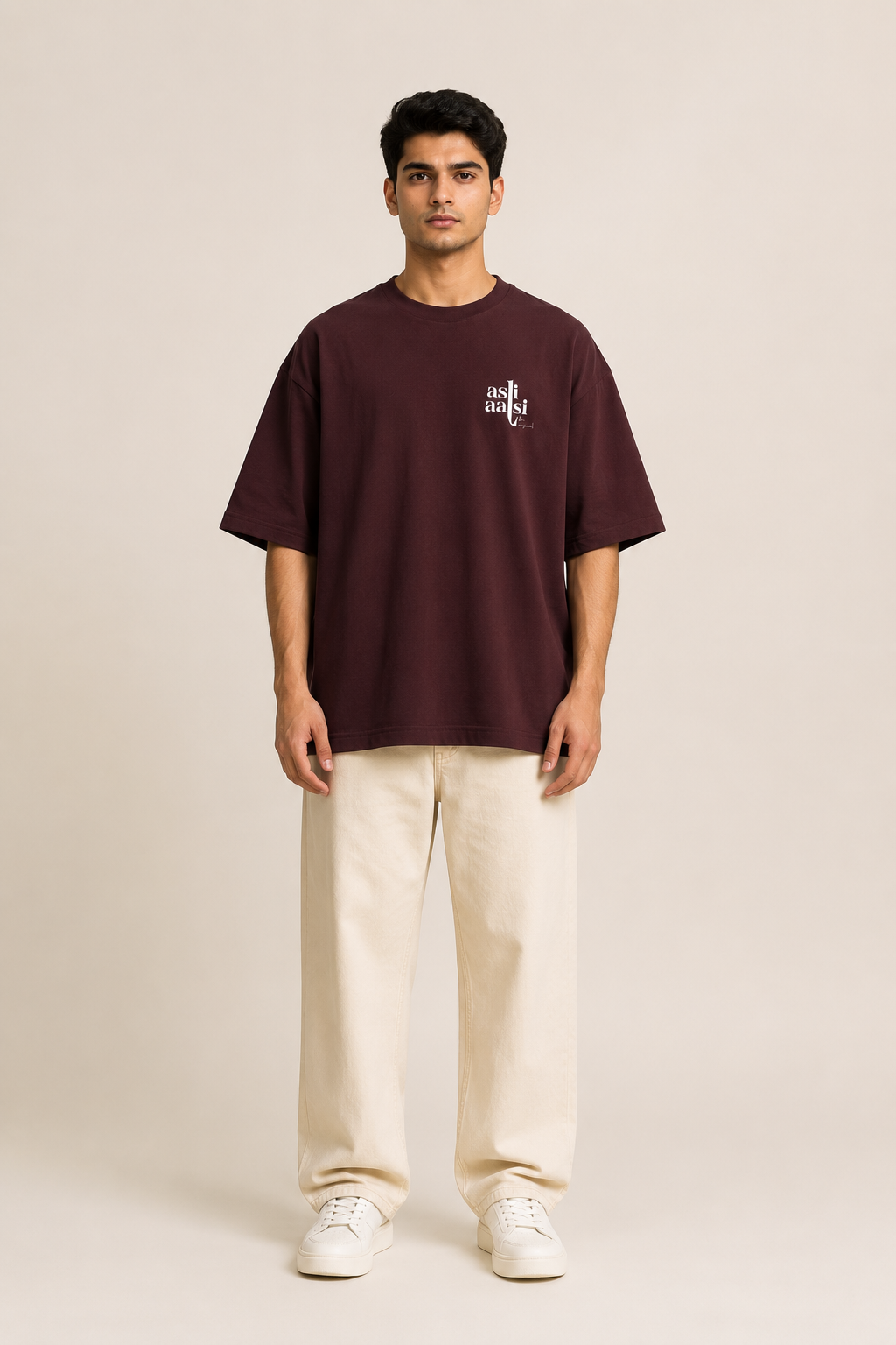Chic Asli Aalsi Maroon Unisex Oversized T-Shirt