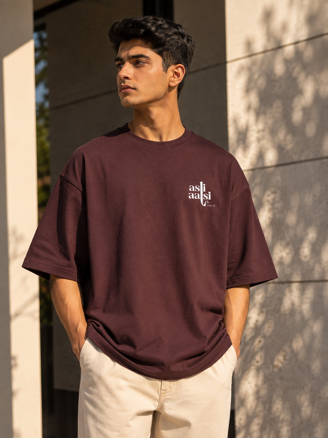 Chic Asli Aalsi Maroon Unisex Oversized T-Shirt