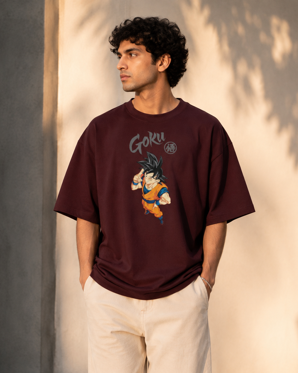 Goku - Dragon Ball Z Maroon Unisex Oversized T-Shirt