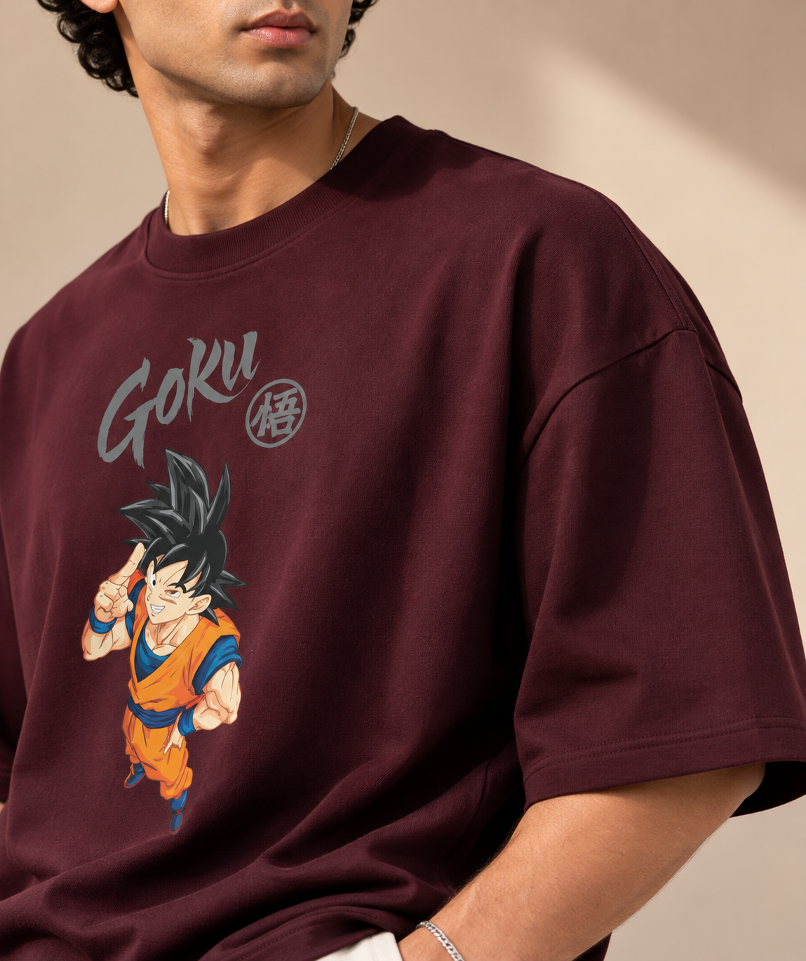 Goku - Dragon Ball Z Maroon Unisex Oversized T-Shirt