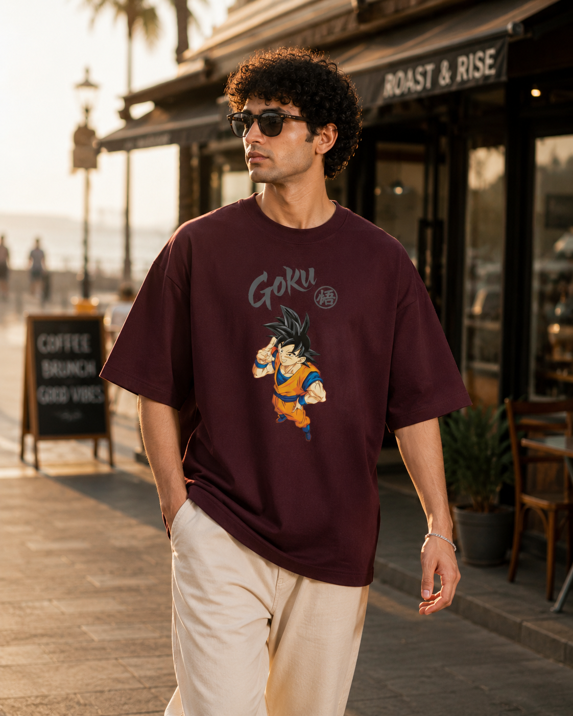 Goku - Dragon Ball Z Maroon Unisex Oversized T-Shirt