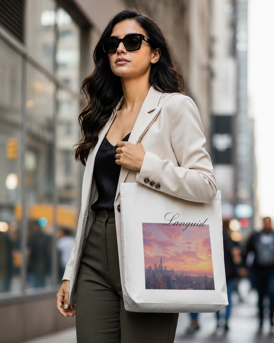 Languid Sunset Tote Bag Zipper