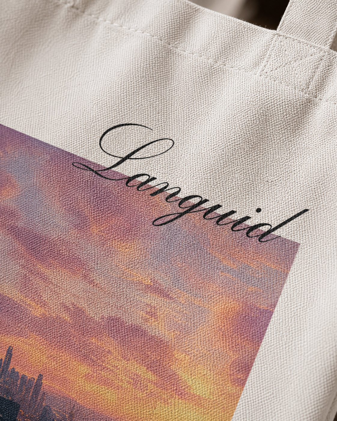 Languid Sunset Tote Bag Zipper