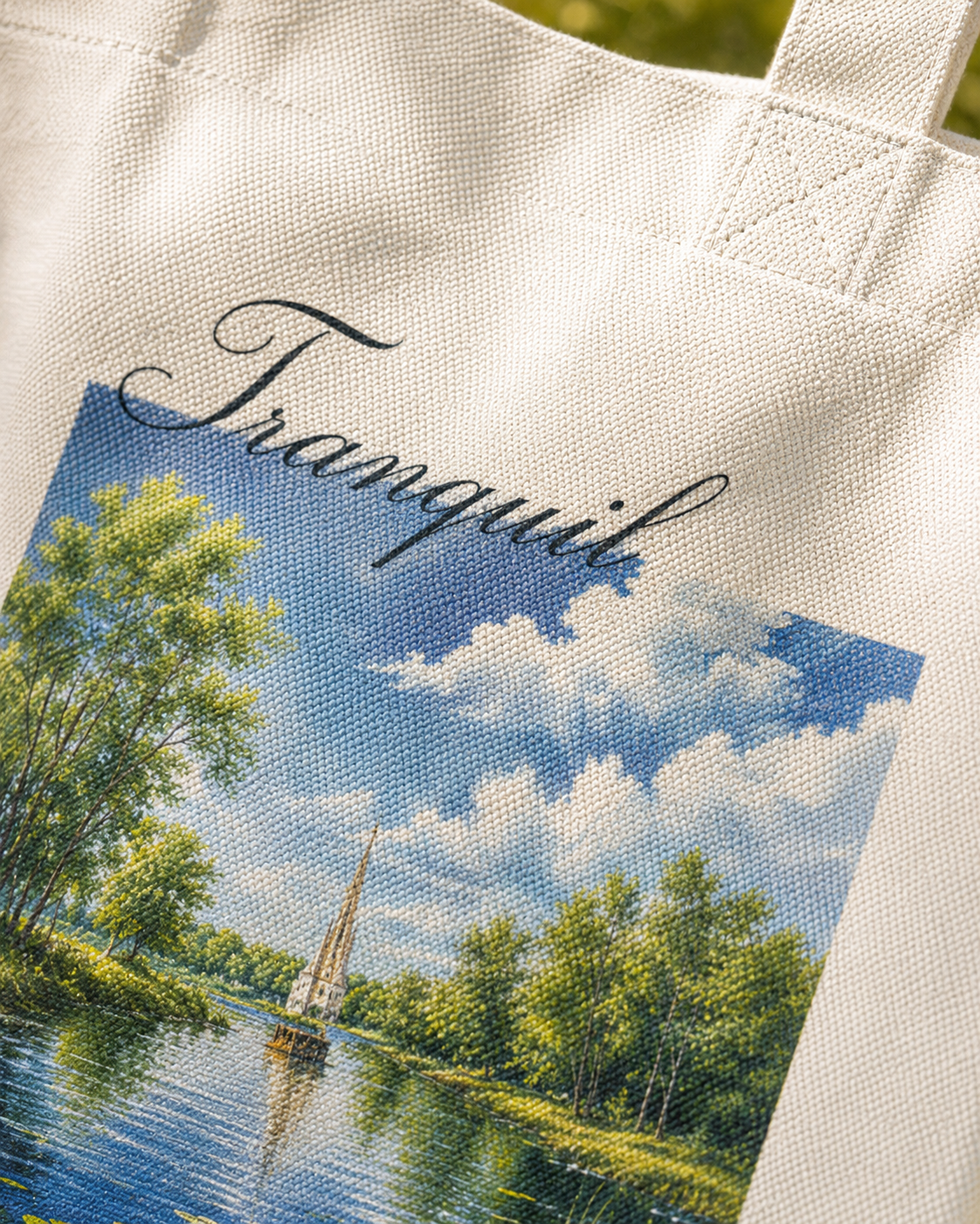 Tranquil Scenic Tote Bag Zipper