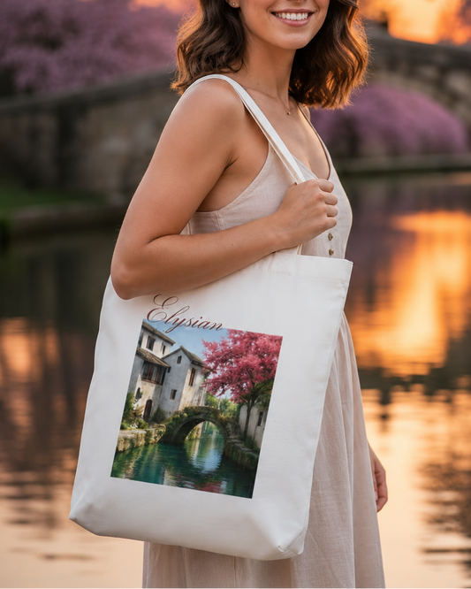 Elysian Bridge Tote Bag Zipper