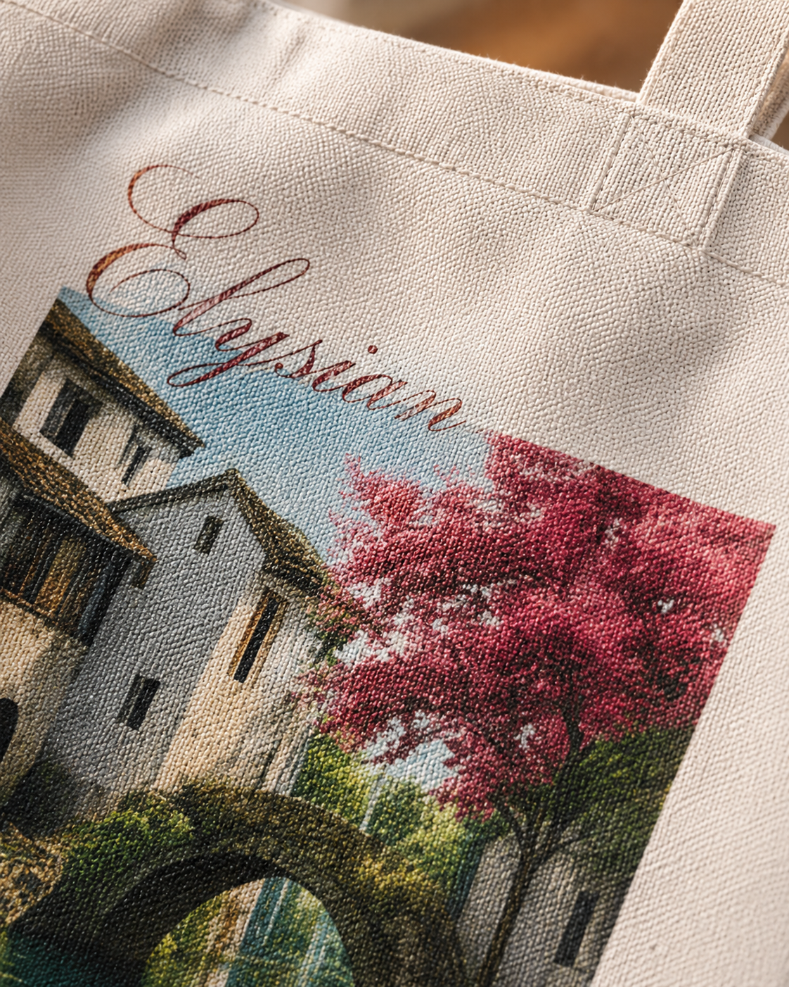 Elysian Bridge Tote Bag Zipper