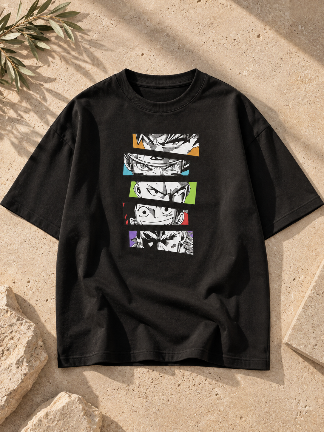 Anime Heros Black Unisex Oversized Classic T-Shirt