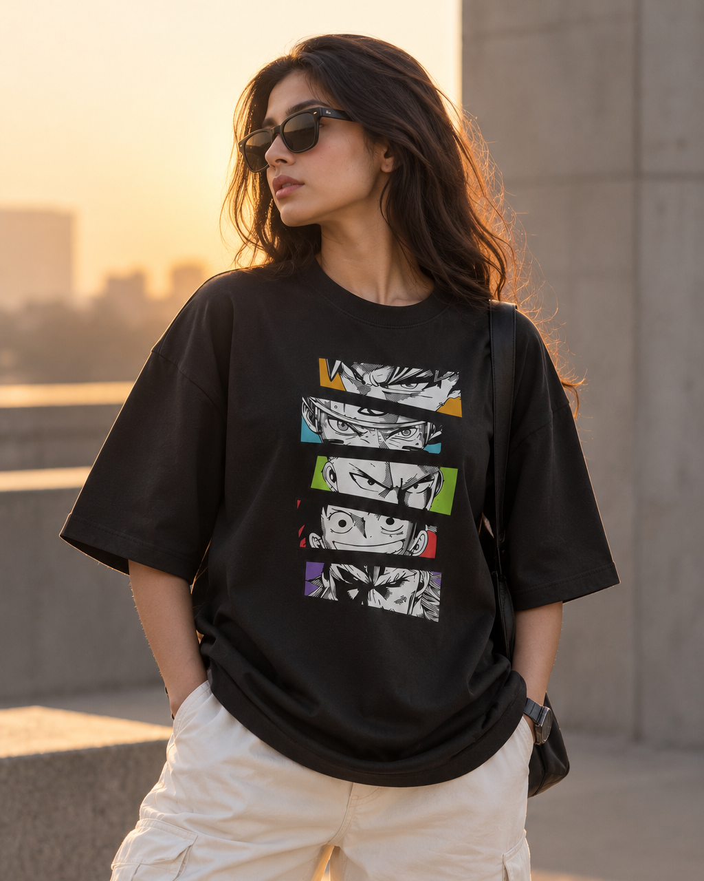 Anime Heros Black Unisex Oversized Classic T-Shirt