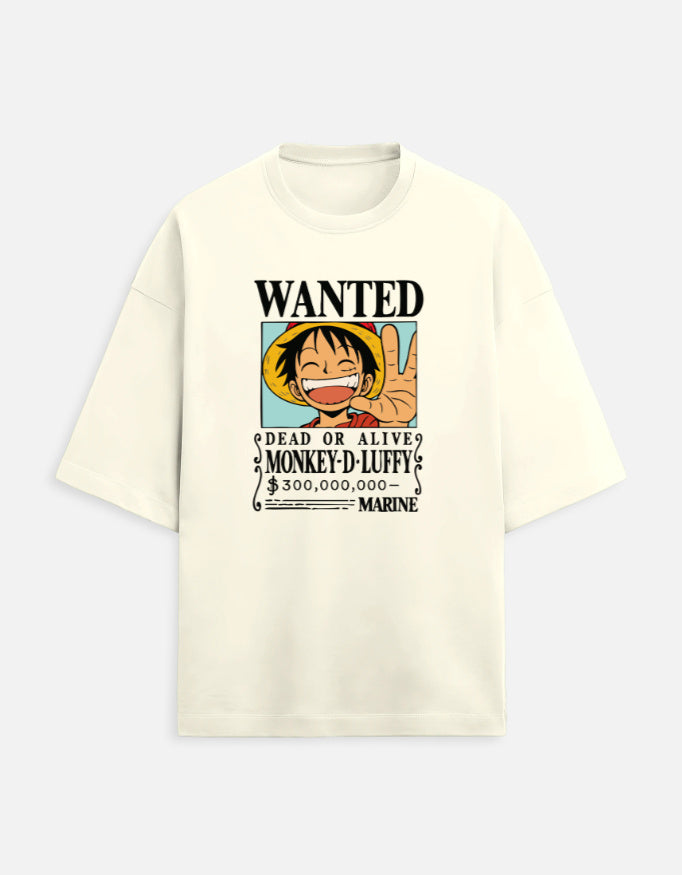 Monkey D. Luffy Wanted Unisex Oversized Tee