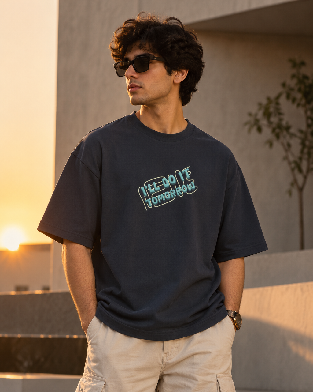 I'll Do It Tomorrow Oversized T-Shirt – Funny Lazy-Core Graphic Tee