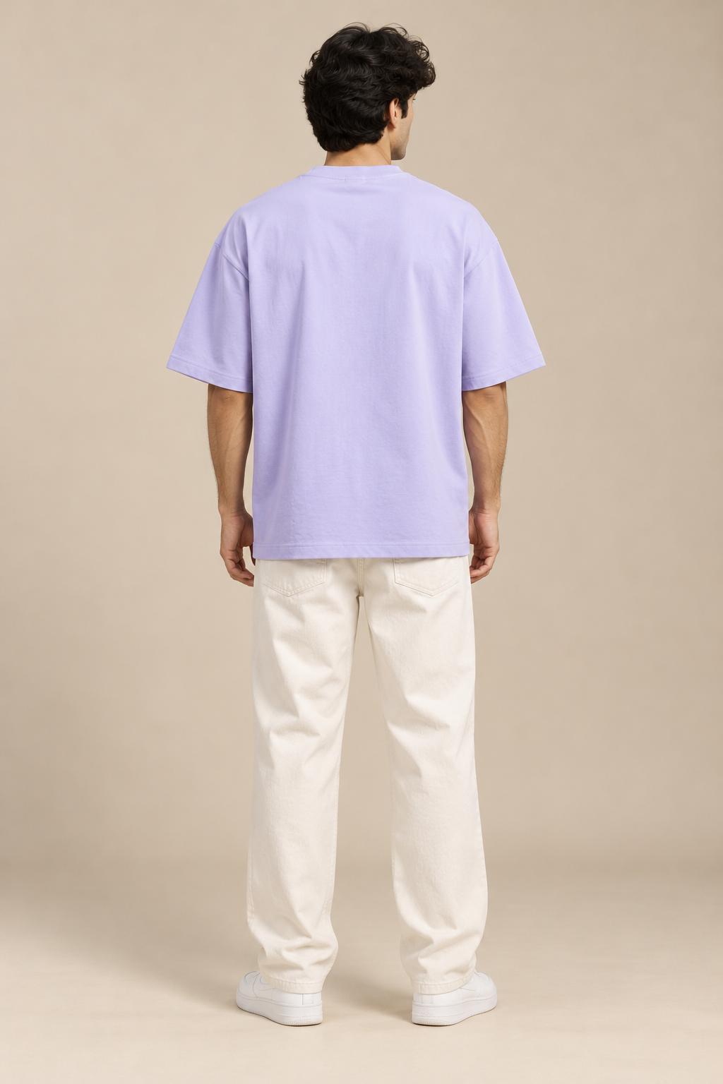 Less Rushing More Presence Oversized T-Shirt – Lavender Minimalist Tee
