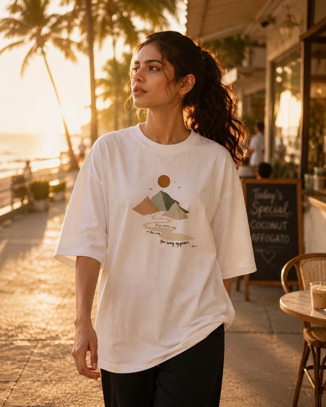 Abstract Sunset Unisex Oversized T-Shirt