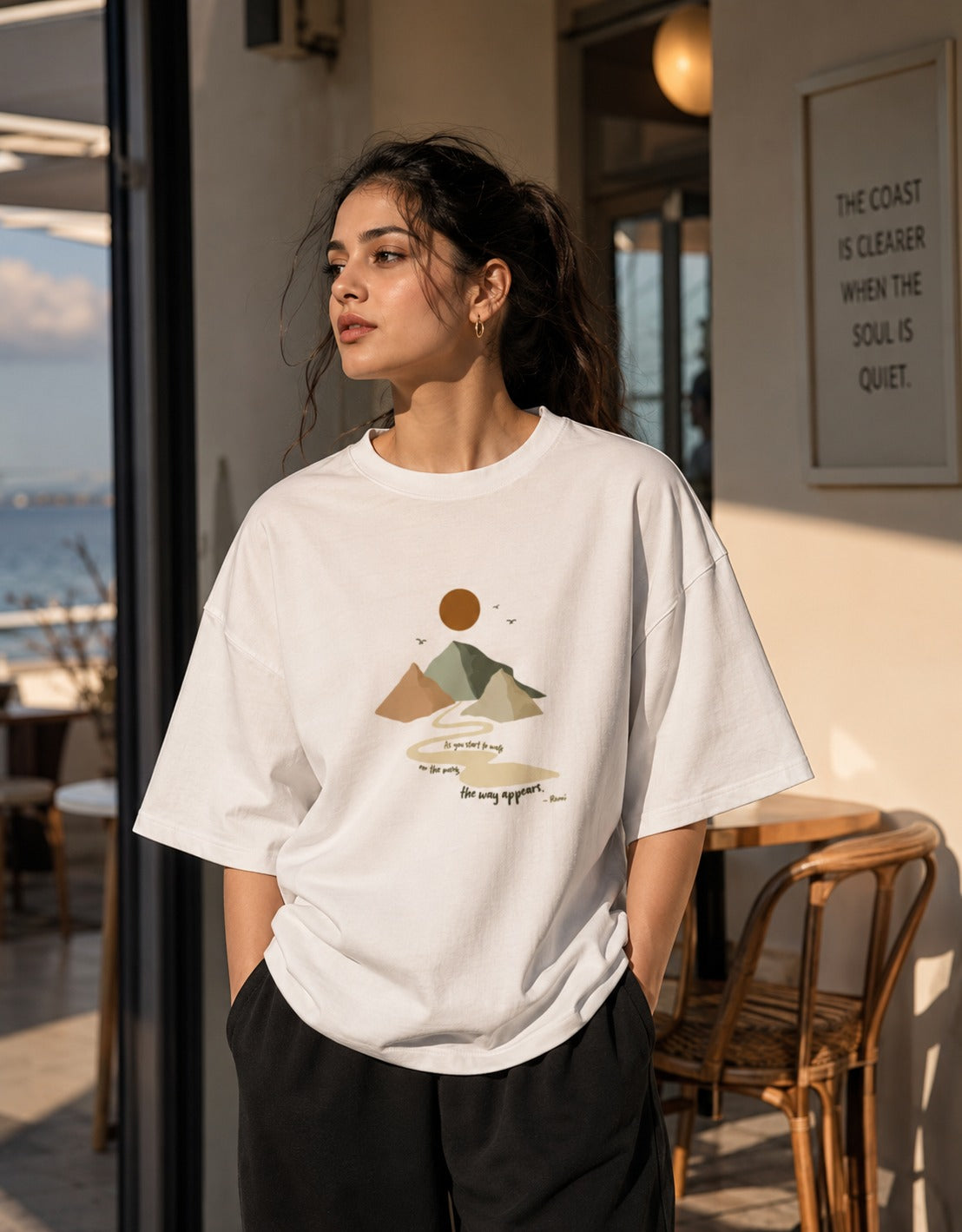 Abstract Sunset Unisex Oversized T-Shirt