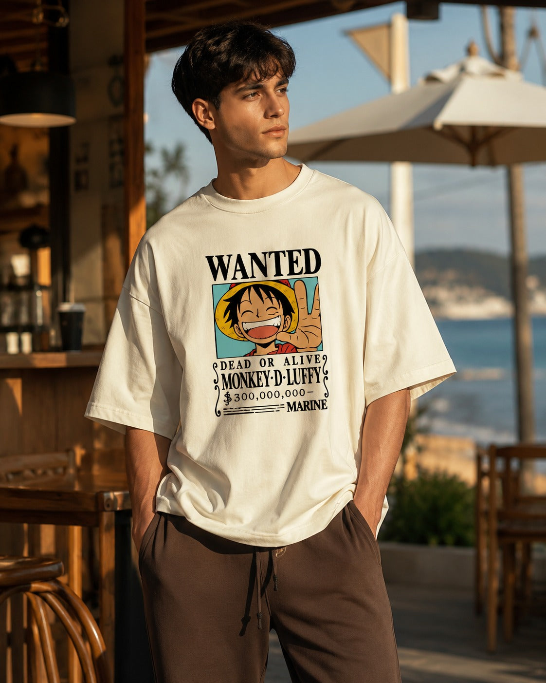 Monkey D. Luffy Wanted Unisex Oversized T-Shirt