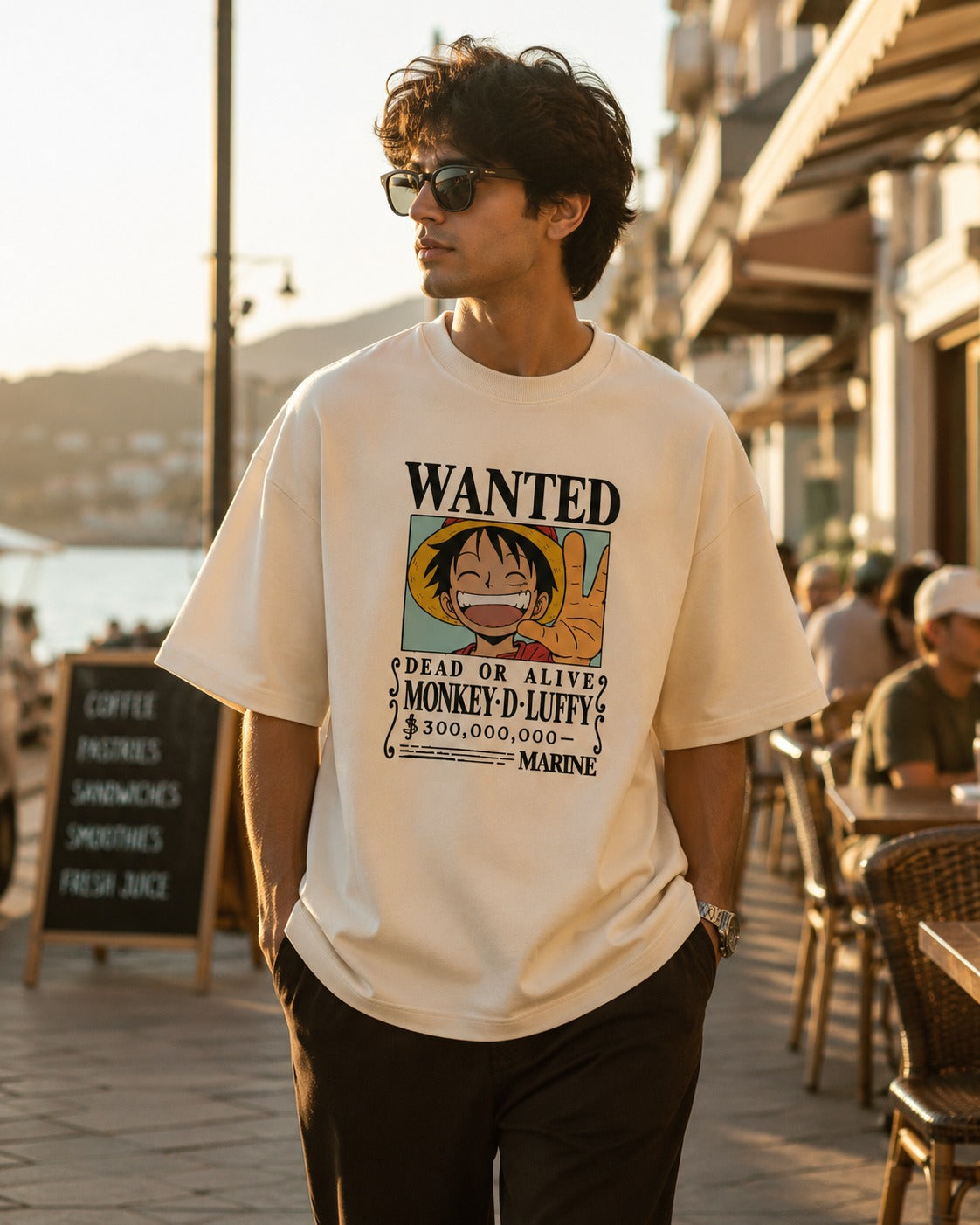 Monkey D. Luffy Wanted Unisex Oversized T-Shirt