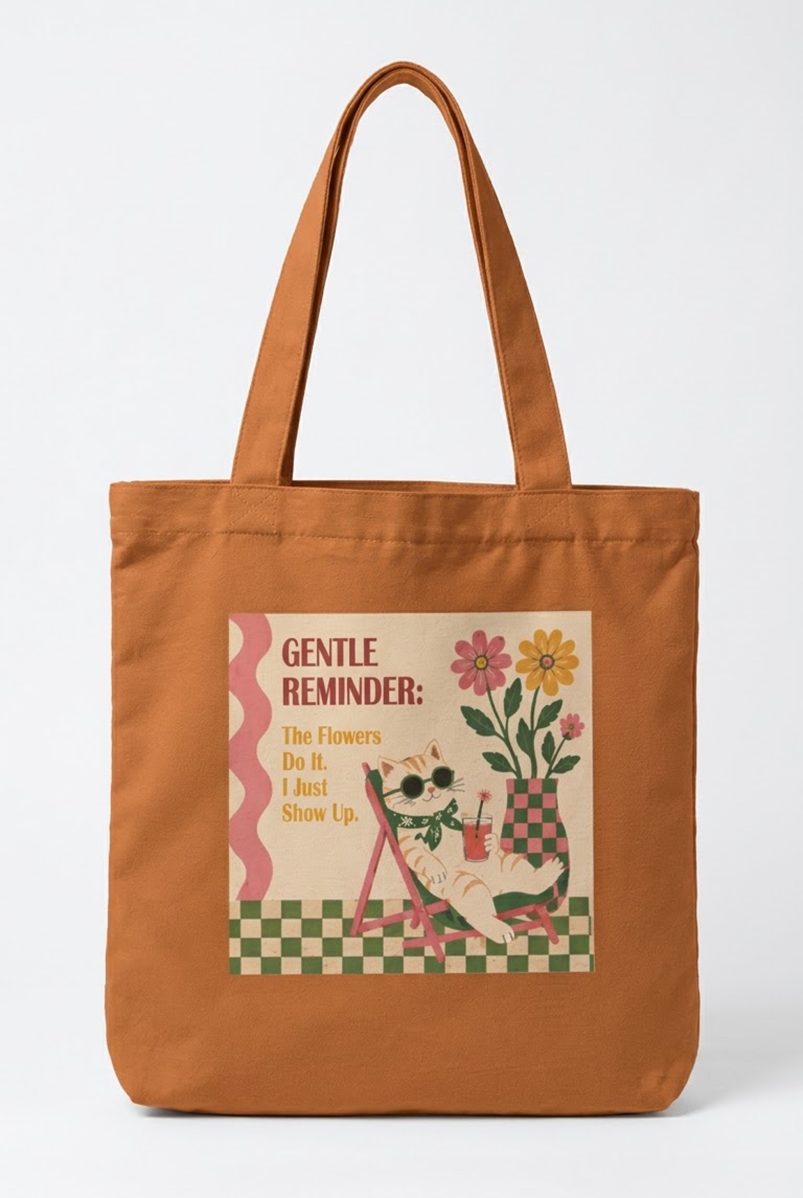 Chilling Cat Tote Bag Zipper