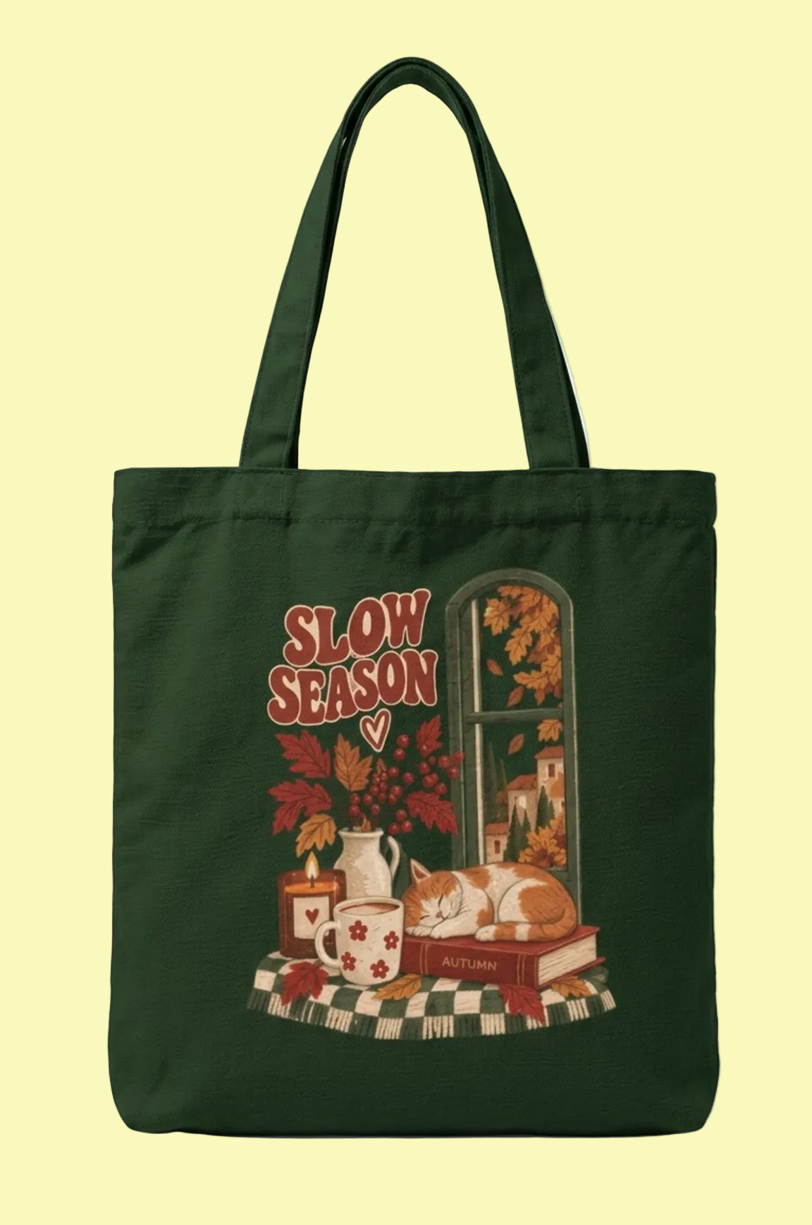 Slow Season Tote Bag Zipper