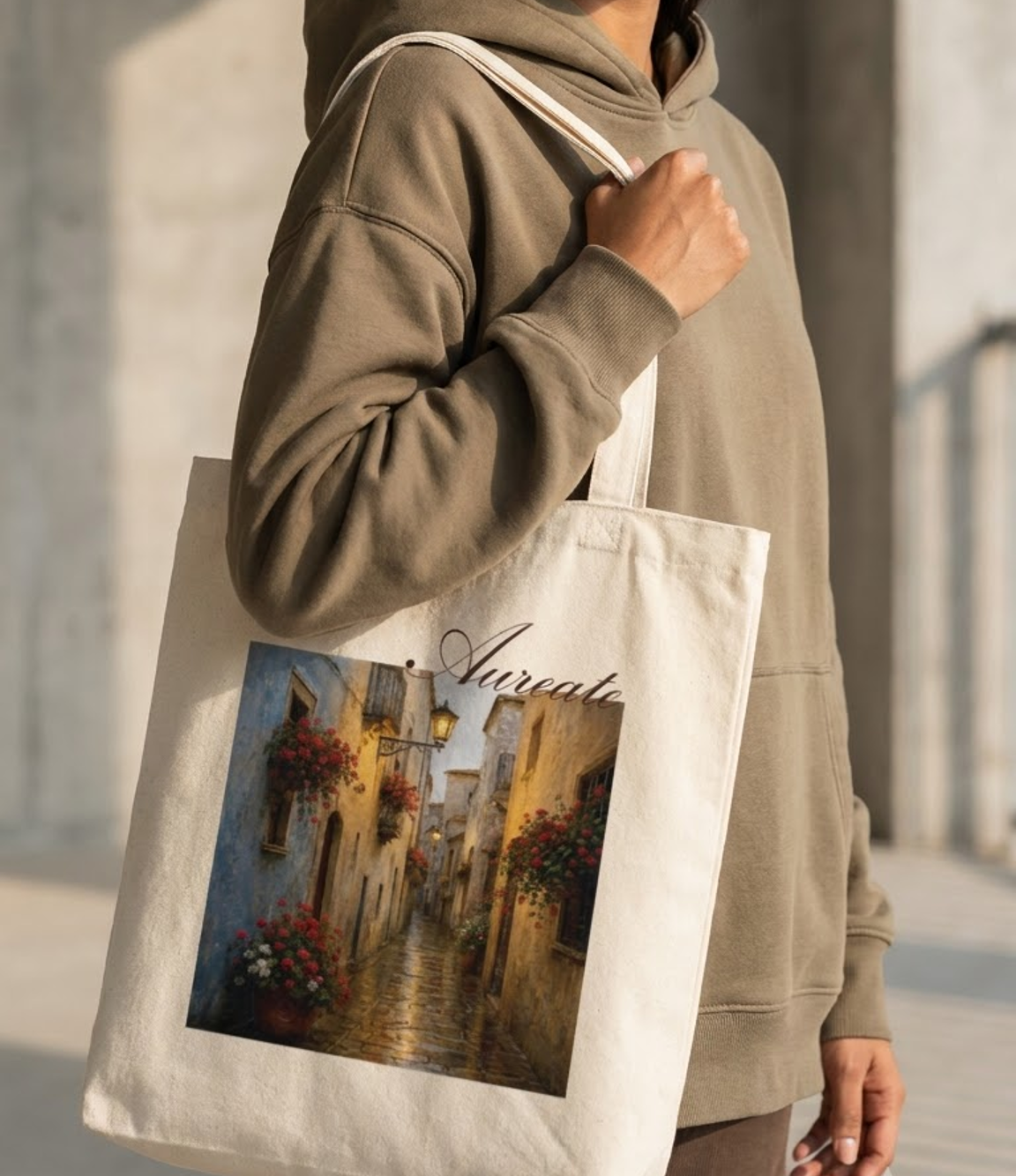 Aureate Pretty Streets Tote Bag Zipper