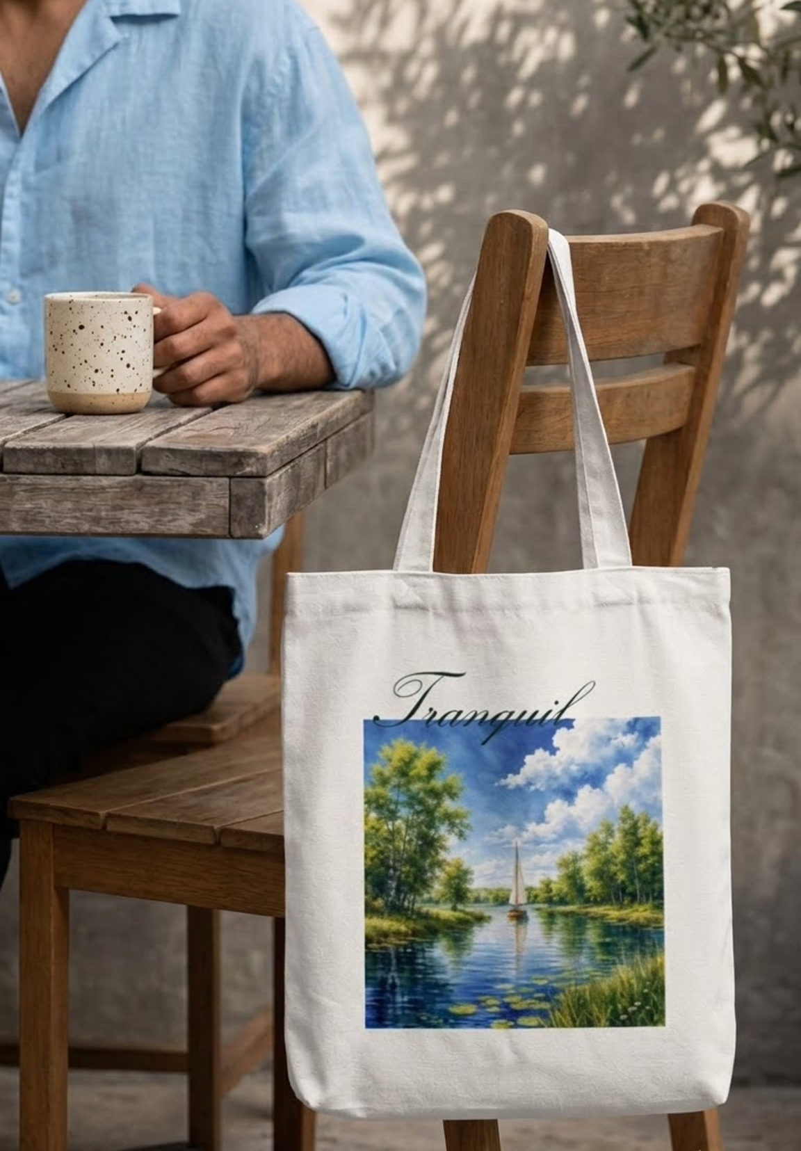 Tranquil Scenic Tote Bag Zipper