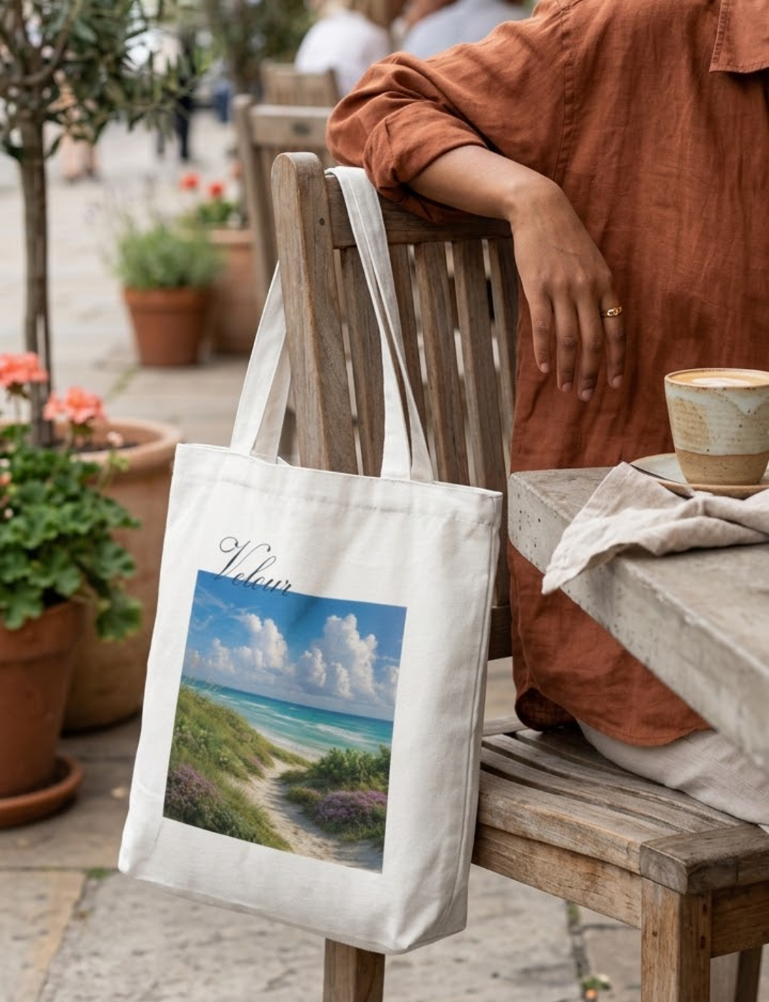 Velour Beach Tote Bag Zipper