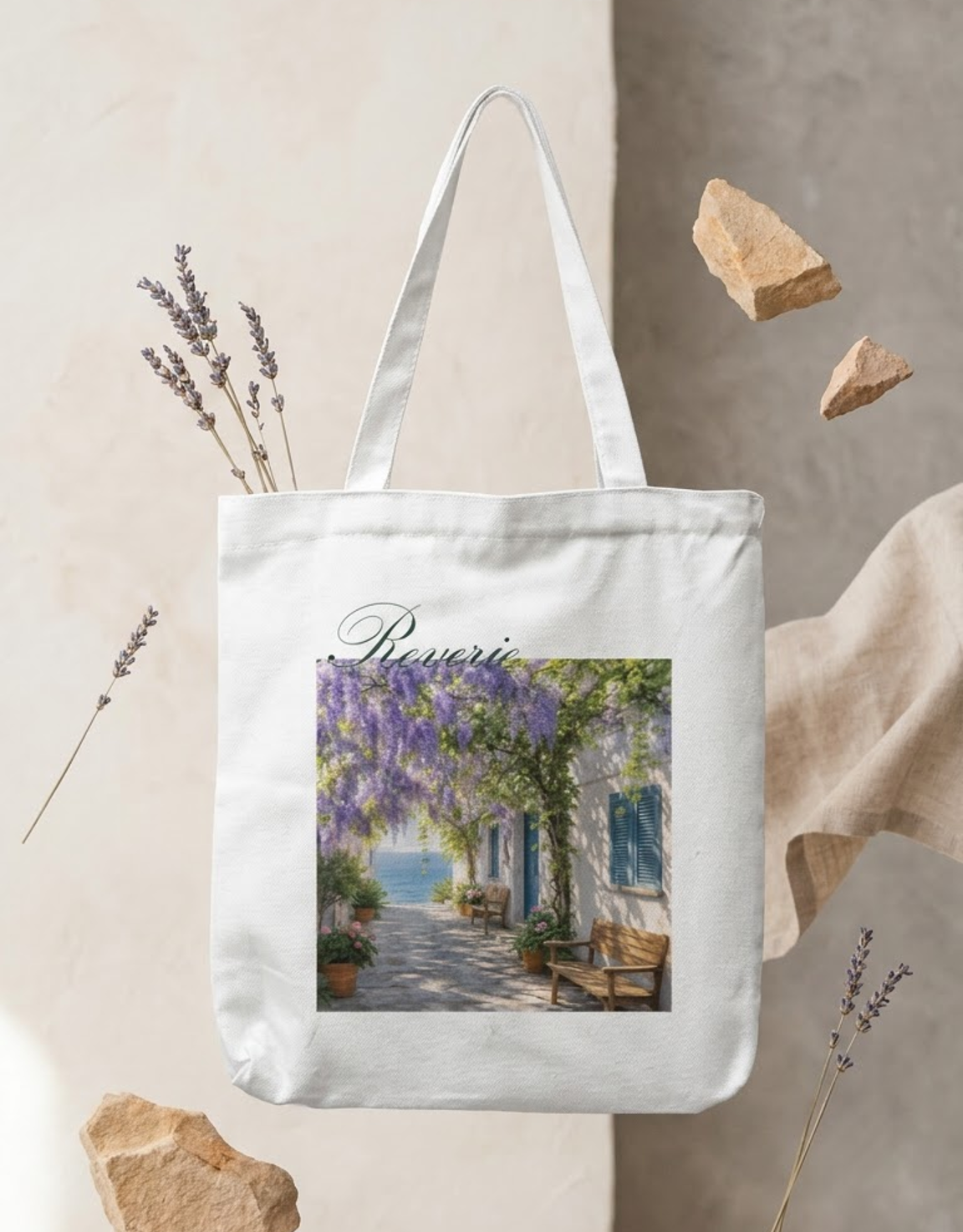 Reverie Pretty Lanes Tote Bag Zipper