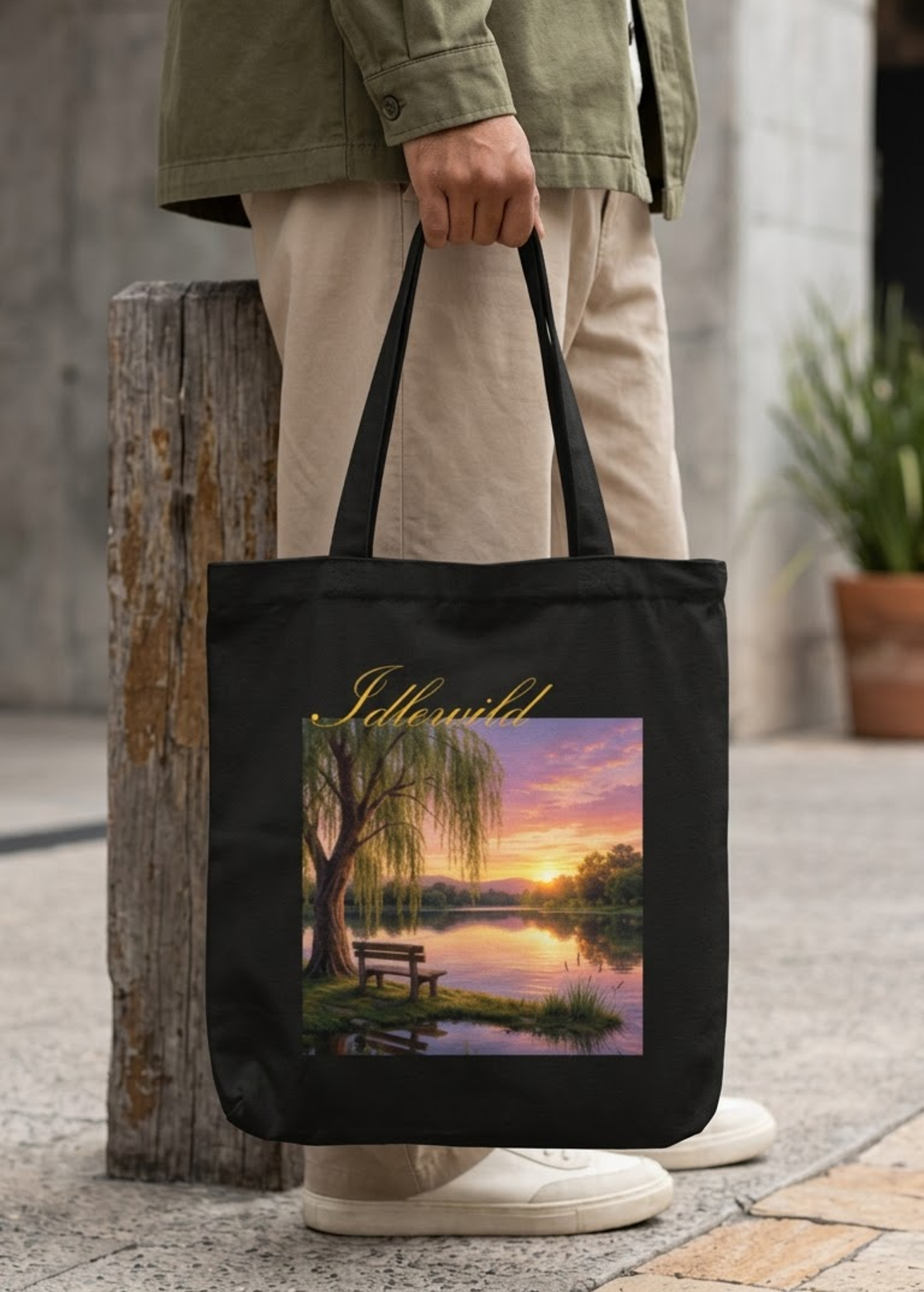 Idlewild Nature Tote Bag Zipper