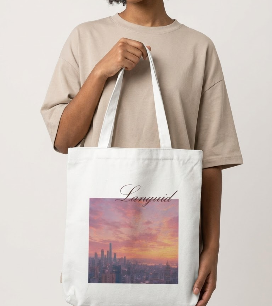 Languid Sunset Tote Bag Zipper
