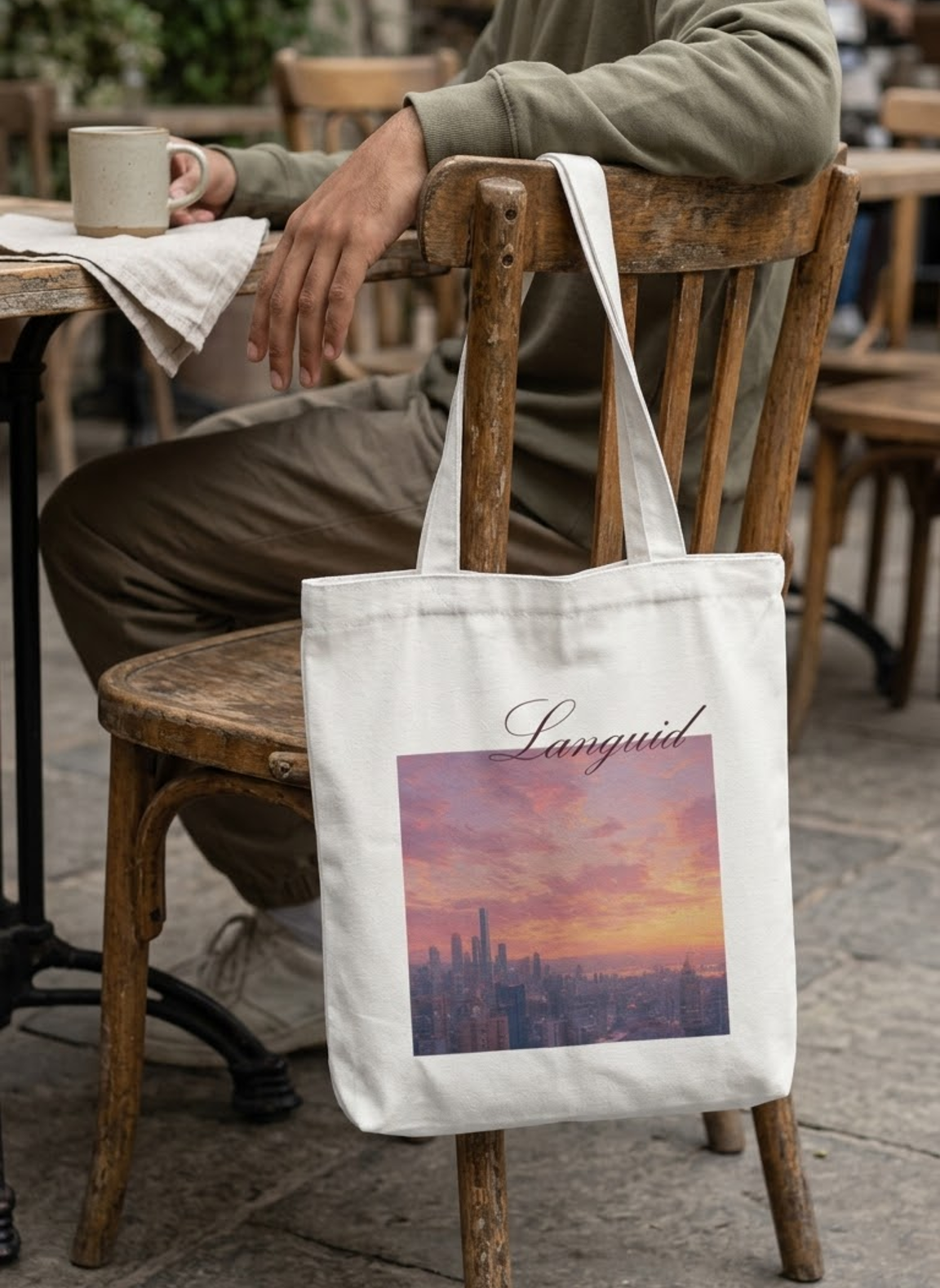 Languid Sunset Tote Bag Zipper