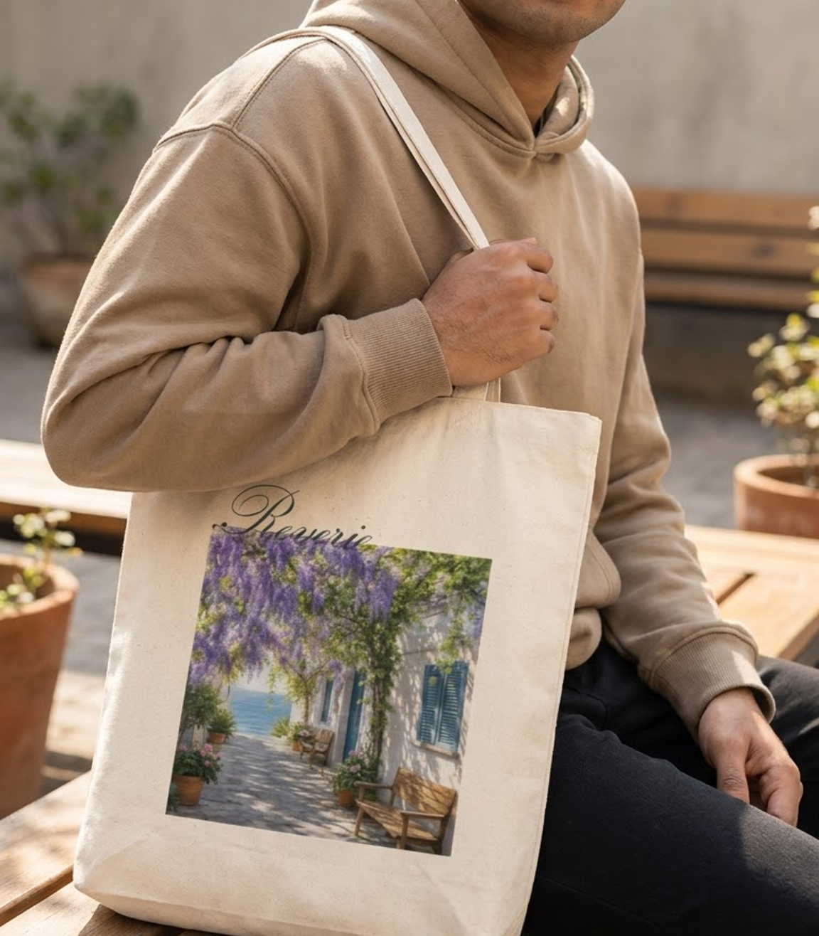 Reverie Pretty Lanes Tote Bag Zipper