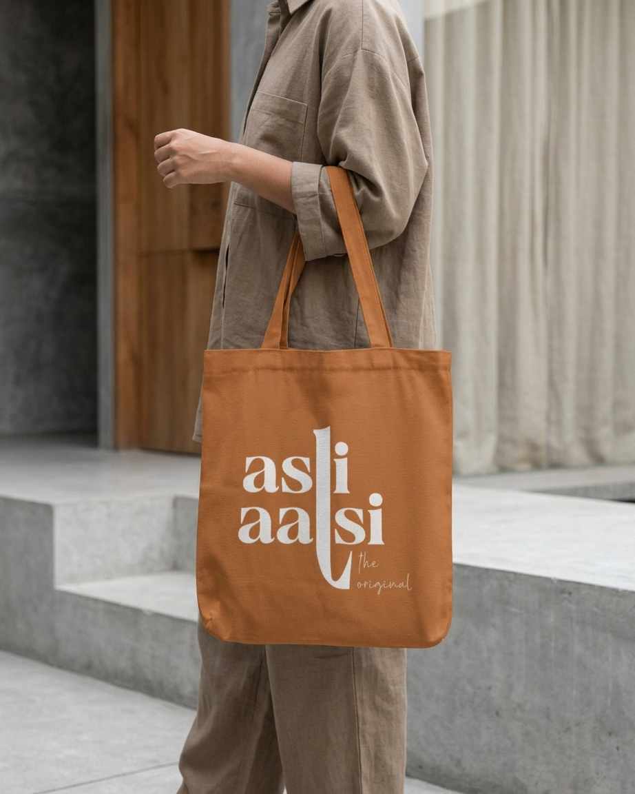 Asli Aalsi Khaki Tote Bag Zipper