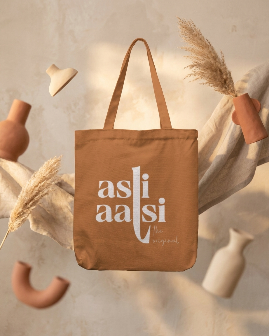 Asli Aalsi Khaki Tote Bag Zipper
