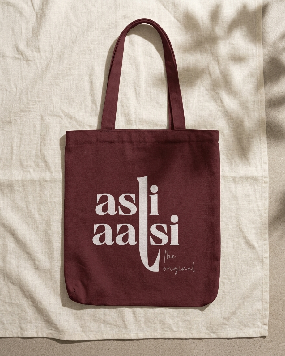 Asli Aalsi Maroon Tote Bag Zipper