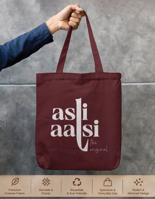 Asli Aalsi Maroon Tote Bag Zipper