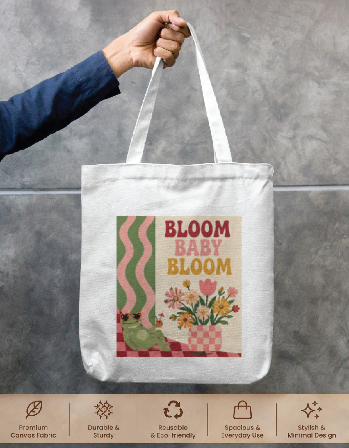 Bloom Baby Tote Bag Zipper