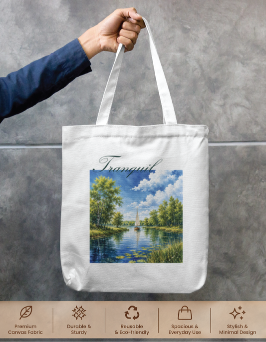 Tranquil Scenic Tote Bag Zipper